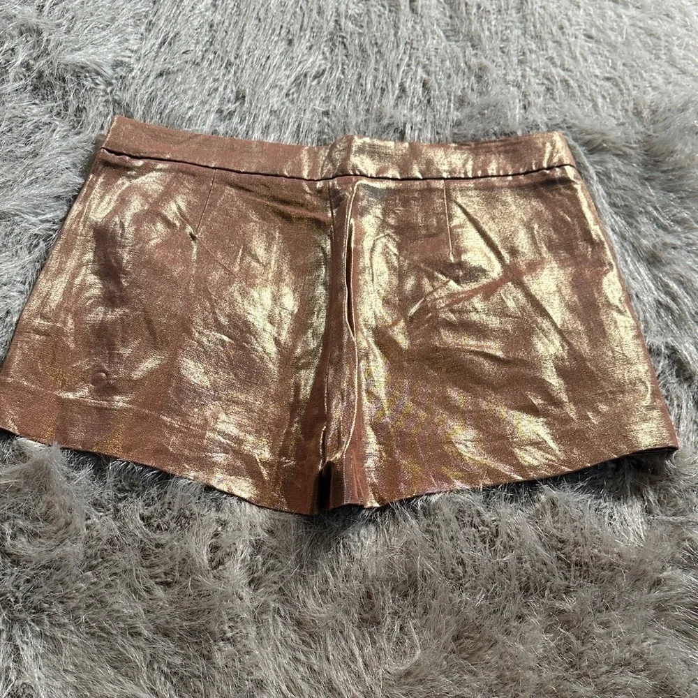 J. Crew Shimmering Bronze High Waist Shorts